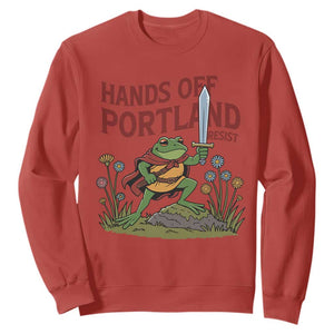 Hands Off Portland Sword Frog Sweatshirt Freedom Fighters Hero Resist TS02 Red Print Your Wear