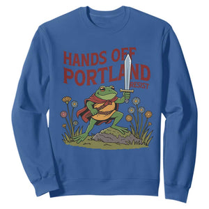 Hands Off Portland Sword Frog Sweatshirt Freedom Fighters Hero Resist TS02 Royal Blue Print Your Wear