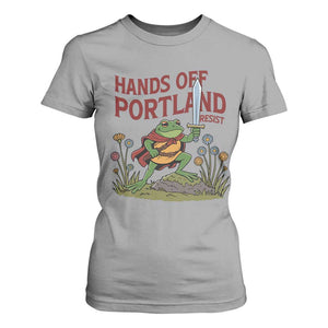 Hands Off Portland Sword Frog T Shirt For Women Freedom Fighters Hero Resist TS02 Sport Gray Print Your Wear