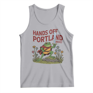 Hands Off Portland Sword Frog Tank Top Freedom Fighters Hero Resist TS02 Athletic Heather Print Your Wear