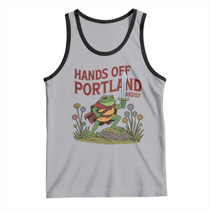 Hands Off Portland Sword Frog Tank Top Freedom Fighters Hero Resist TS02 Athletic Heather Black Print Your Wear