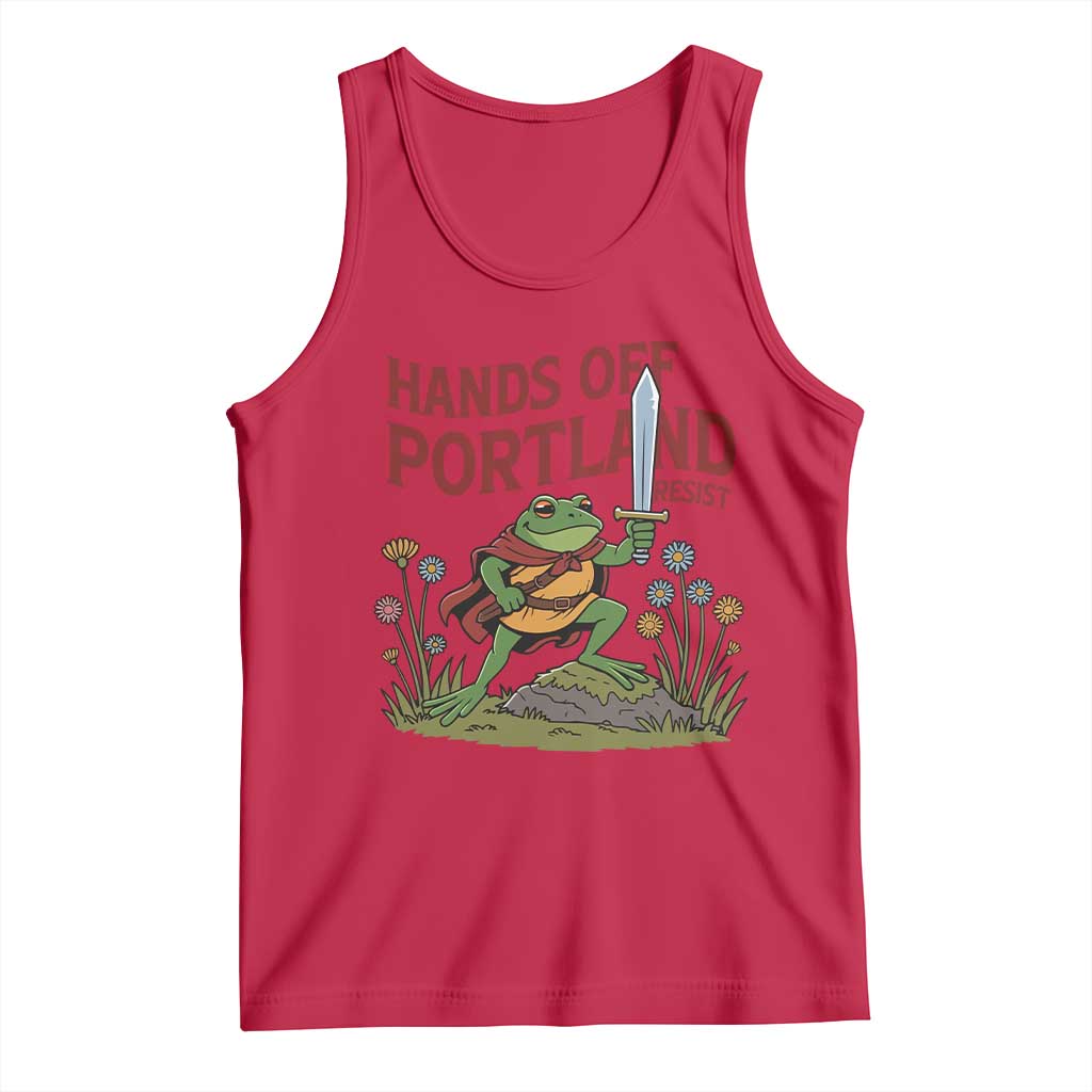 Hands Off Portland Sword Frog Tank Top Freedom Fighters Hero Resist TS02 Red Print Your Wear