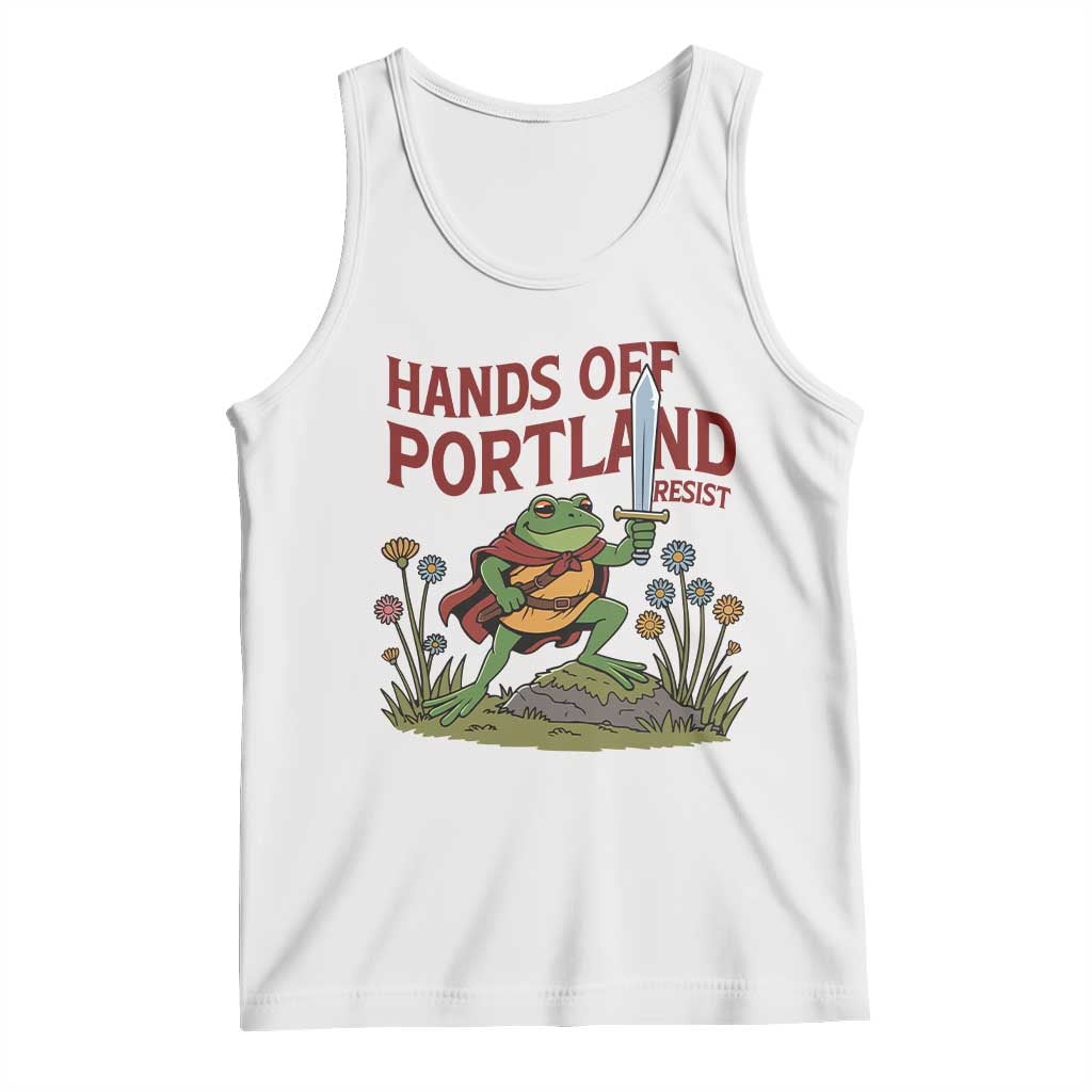 Hands Off Portland Sword Frog Tank Top Freedom Fighters Hero Resist TS02 White Print Your Wear