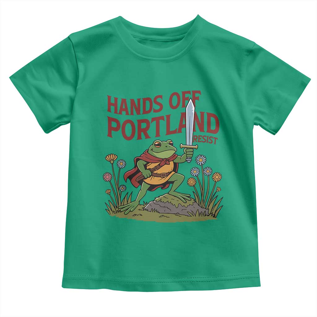 Hands Off Portland Sword Frog Toddler T Shirt Freedom Fighters Hero Resist TS02 Irish Green Print Your Wear