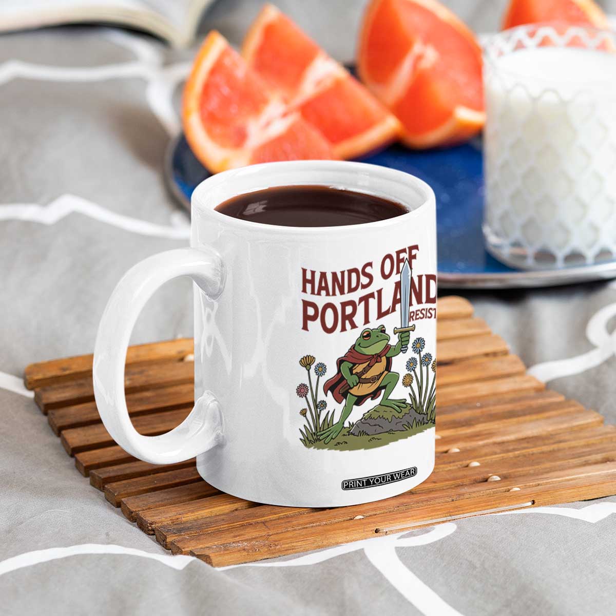 Hands Off Portland Sword Frog Coffee Mug Freedom Fighters Hero Resist TS02 Print Your Wear