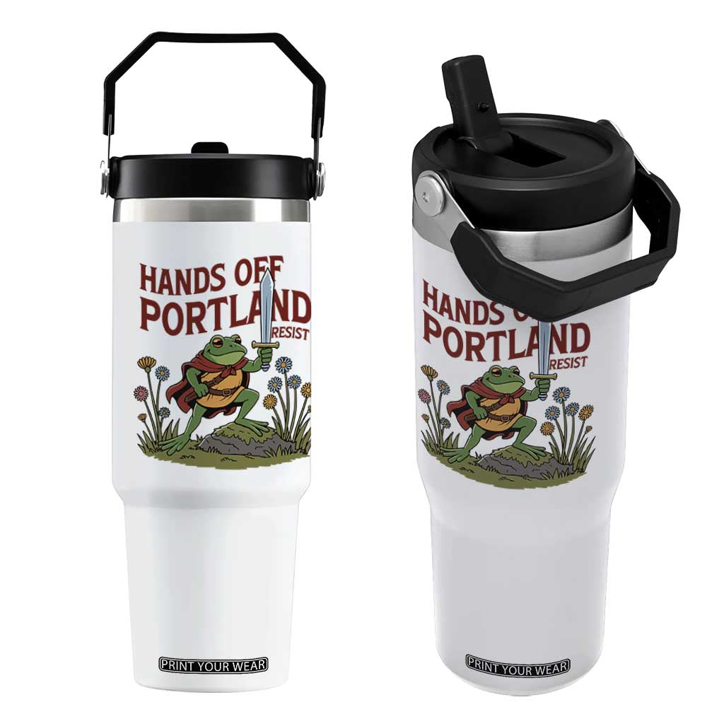 Hands Off Portland Sword Frog Flip Straw Tumbler Freedom Fighters Hero Resist TS02 One Size: 30 oz White Print Your Wear