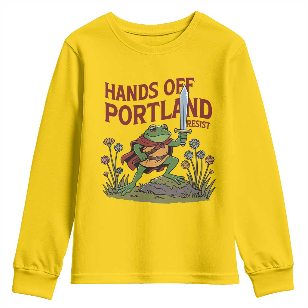 Hands Off Portland Sword Frog Youth Sweatshirt Freedom Fighters Hero Resist TS02 Daisy Print Your Wear