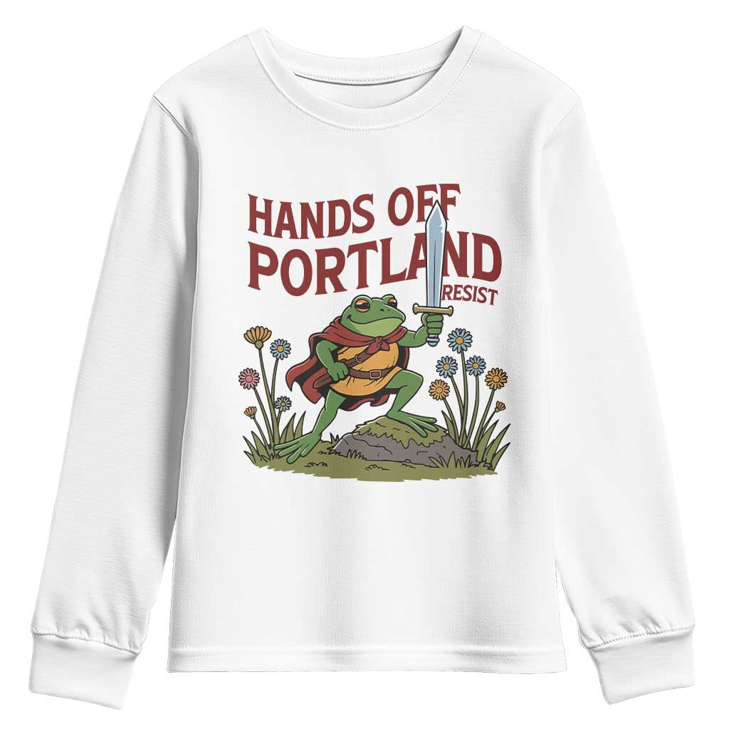 Hands Off Portland Sword Frog Youth Sweatshirt Freedom Fighters Hero Resist TS02 White Print Your Wear