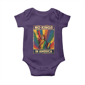 No Kings in America Pride Baby Onesie Rainbow Statue of Liberty Protest TS02 Purple Print Your Wear