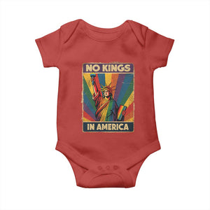 No Kings in America Pride Baby Onesie Rainbow Statue of Liberty Protest TS02 Red Print Your Wear