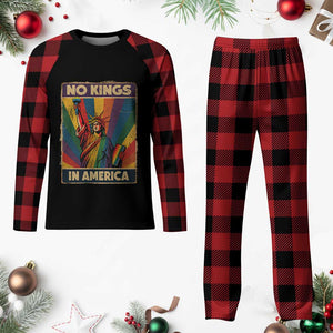 No Kings in America Pride Plaid Pajama Set Rainbow Statue of Liberty Protest TS02 Buffalo Plaid Print Your Wear