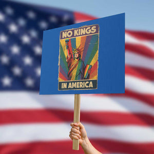 No Kings in America Pride Protest Sign Rainbow Statue of Liberty Protest - Print Your Wear
