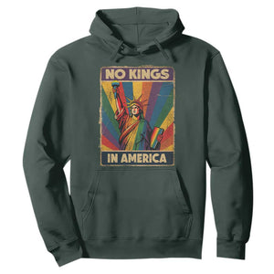 No Kings in America Pride Hoodie Rainbow Statue of Liberty Protest TS02 Dark Forest Green Print Your Wear