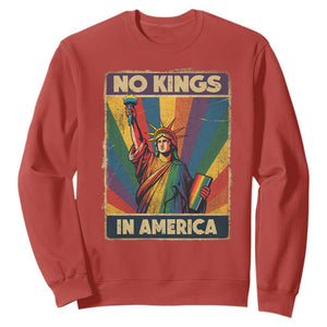 No Kings in America Pride Sweatshirt Rainbow Statue of Liberty Protest TS02 Red Print Your Wear