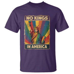 No Kings in America Pride T Shirt Rainbow Statue of Liberty Protest TS02 Purple Print Your Wear