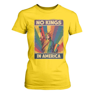 No Kings in America Pride T Shirt For Women Rainbow Statue of Liberty Protest TS02 Daisy Print Your Wear
