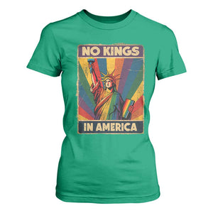 No Kings in America Pride T Shirt For Women Rainbow Statue of Liberty Protest TS02 Irish Green Print Your Wear