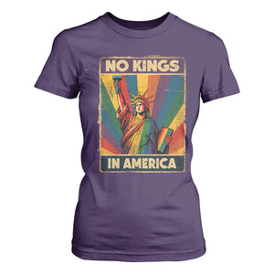 No Kings in America Pride T Shirt For Women Rainbow Statue of Liberty Protest TS02 Purple Print Your Wear