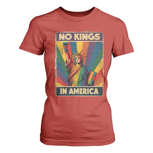 No Kings in America Pride T Shirt For Women Rainbow Statue of Liberty Protest TS02 Red Print Your Wear