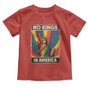 No Kings in America Pride Toddler T Shirt Rainbow Statue of Liberty Protest TS02 Red Print Your Wear