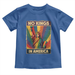 No Kings in America Pride Toddler T Shirt Rainbow Statue of Liberty Protest TS02 Royal Blue Print Your Wear