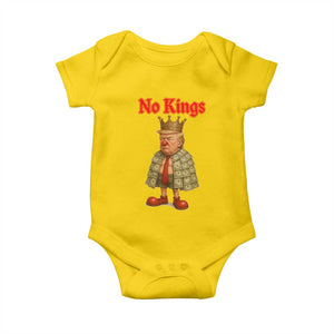 No Kings Trump Baby Onesie Satirical Clown Ruler Political Satire TS02 Daisy Print Your Wear