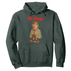 No Kings Trump Hoodie Satirical Clown Ruler Political Satire TS02 Dark Forest Green Print Your Wear