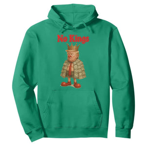No Kings Trump Hoodie Satirical Clown Ruler Political Satire TS02 Irish Green Print Your Wear