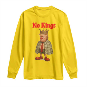 No Kings Trump Long Sleeve Shirt Satirical Clown Ruler Political Satire TS02 Daisy Print Your Wear