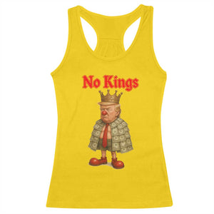 No Kings Trump Racerback Tank Top Satirical Clown Ruler Political Satire TS02 Daisy Print Your Wear
