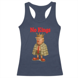 No Kings Trump Racerback Tank Top Satirical Clown Ruler Political Satire TS02 Navy Print Your Wear