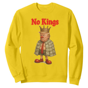 No Kings Trump Sweatshirt Satirical Clown Ruler Political Satire TS02 Daisy Print Your Wear