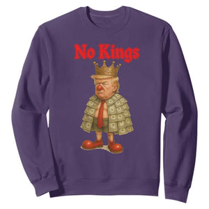 No Kings Trump Sweatshirt Satirical Clown Ruler Political Satire TS02 Purple Print Your Wear
