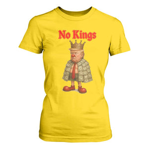 No Kings Trump T Shirt For Women Satirical Clown Ruler Political Satire TS02 Daisy Print Your Wear