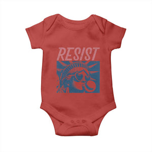 Liberty Resist Baby Onesie Feminist Bubblegum Statue of Liberty Retro Graphic TS02 Red Print Your Wear