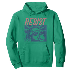 Liberty Resist Hoodie Feminist Bubblegum Statue of Liberty Retro Graphic TS02 Irish Green Print Your Wear
