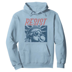 Liberty Resist Hoodie Feminist Bubblegum Statue of Liberty Retro Graphic TS02 Light Blue Print Your Wear