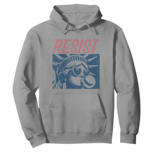 Liberty Resist Hoodie Feminist Bubblegum Statue of Liberty Retro Graphic TS02 Sport Gray Print Your Wear