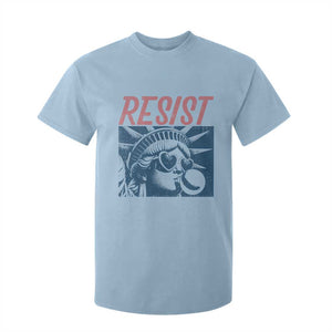 Liberty Resist T Shirt For Kid Feminist Bubblegum Statue of Liberty Retro Graphic TS02 Light Blue Print Your Wear