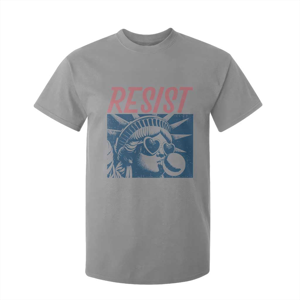 Liberty Resist T Shirt For Kid Feminist Bubblegum Statue of Liberty Retro Graphic TS02 Sport Gray Print Your Wear