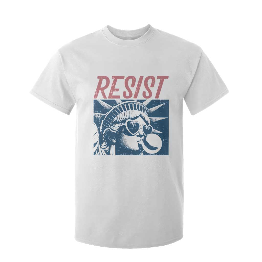 Liberty Resist T Shirt For Kid Feminist Bubblegum Statue of Liberty Retro Graphic TS02 White Print Your Wear