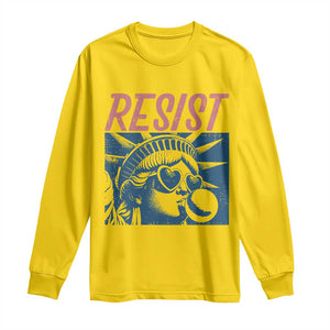 Liberty Resist Long Sleeve Shirt Feminist Bubblegum Statue of Liberty Retro Graphic TS02 Daisy Print Your Wear