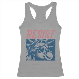 Liberty Resist Racerback Tank Top Feminist Bubblegum Statue of Liberty Retro Graphic TS02 Sport Gray Print Your Wear