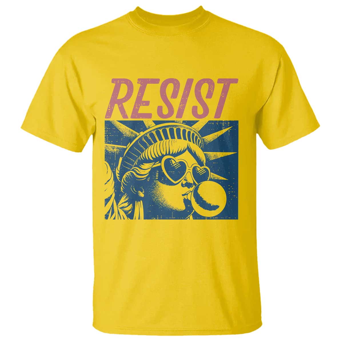 Liberty Resist T Shirt Feminist Bubblegum Statue of Liberty Retro Graphic TS02 Daisy Print Your Wear