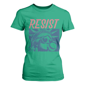 Liberty Resist T Shirt For Women Feminist Bubblegum Statue of Liberty Retro Graphic TS02 Irish Green Print Your Wear
