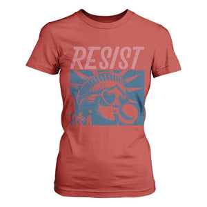 Liberty Resist T Shirt For Women Feminist Bubblegum Statue of Liberty Retro Graphic TS02 Red Print Your Wear