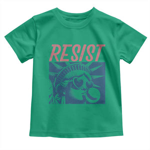 Liberty Resist Toddler T Shirt Feminist Bubblegum Statue of Liberty Retro Graphic TS02 Irish Green Print Your Wear