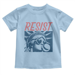 Liberty Resist Toddler T Shirt Feminist Bubblegum Statue of Liberty Retro Graphic TS02 Light Blue Print Your Wear