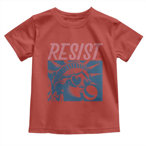Liberty Resist Toddler T Shirt Feminist Bubblegum Statue of Liberty Retro Graphic TS02 Red Print Your Wear