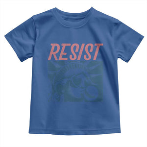 Liberty Resist Toddler T Shirt Feminist Bubblegum Statue of Liberty Retro Graphic TS02 Royal Blue Print Your Wear